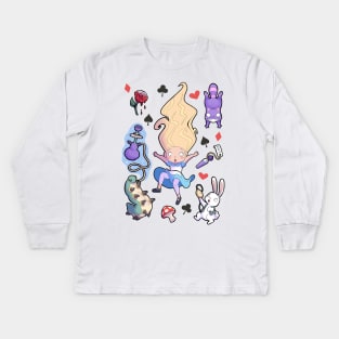 Alice in Wonderland Design Kids Long Sleeve T-Shirt